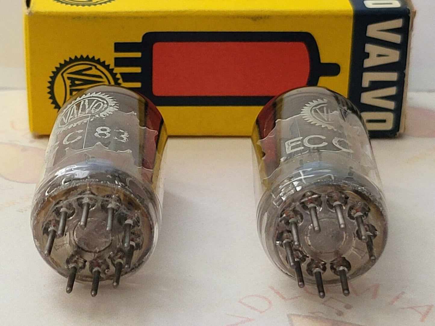 Philips Valvo 12AX7 ECC83 Preamp Tubes  Matched Pair - Holland 1964 - NOS