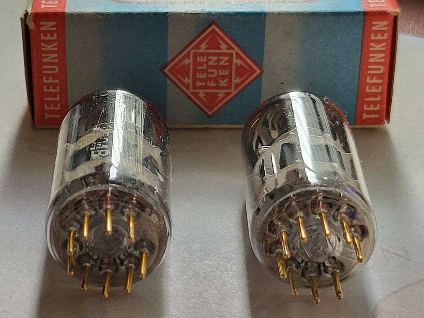 Telefunken E88CC 6922 Matched Pair - Ulm - Early 1960s - Diamond Bottom - NOS