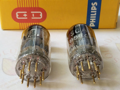 Philips Miniwatt SQ E88CC 6922 Tubes D-getter Matched Pair - Holland 1960  - NOS