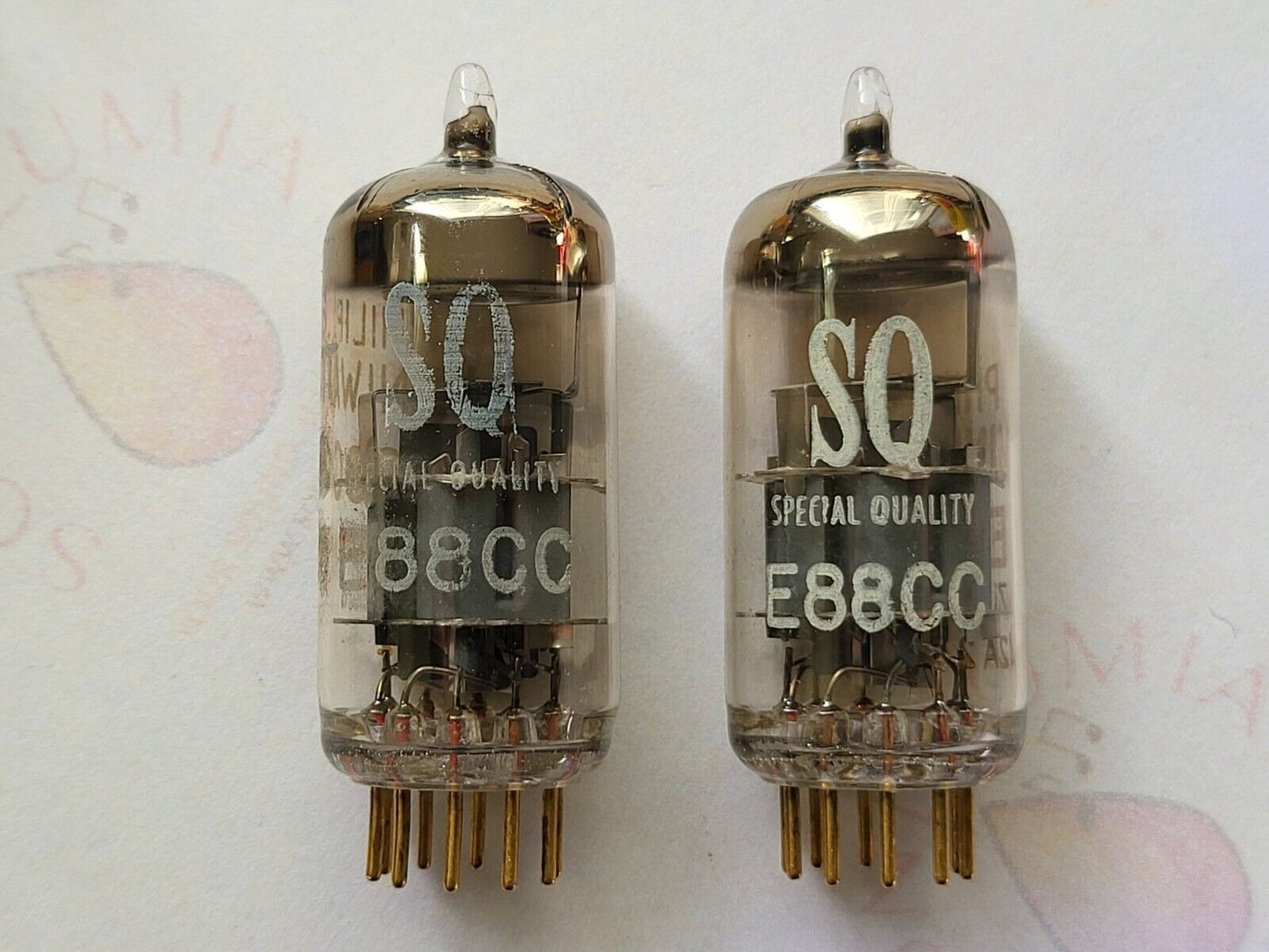 Philips Miniwatt SQ E88CC 6922 Preamp Tubes Matched Pair - Holland 1961/62 - NOS