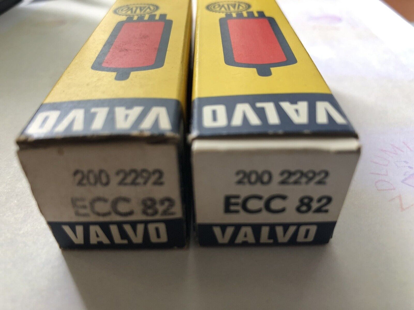 Valvo ECC82 12AU7 Tubes Matched Pair 45° Getter Siemens Label Hamburg 1961 - NOS