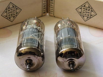 Telefunken EF804S Matched Pair w/ Orig. Box Diamond Bottom - Ulm 1963 - Near NOS