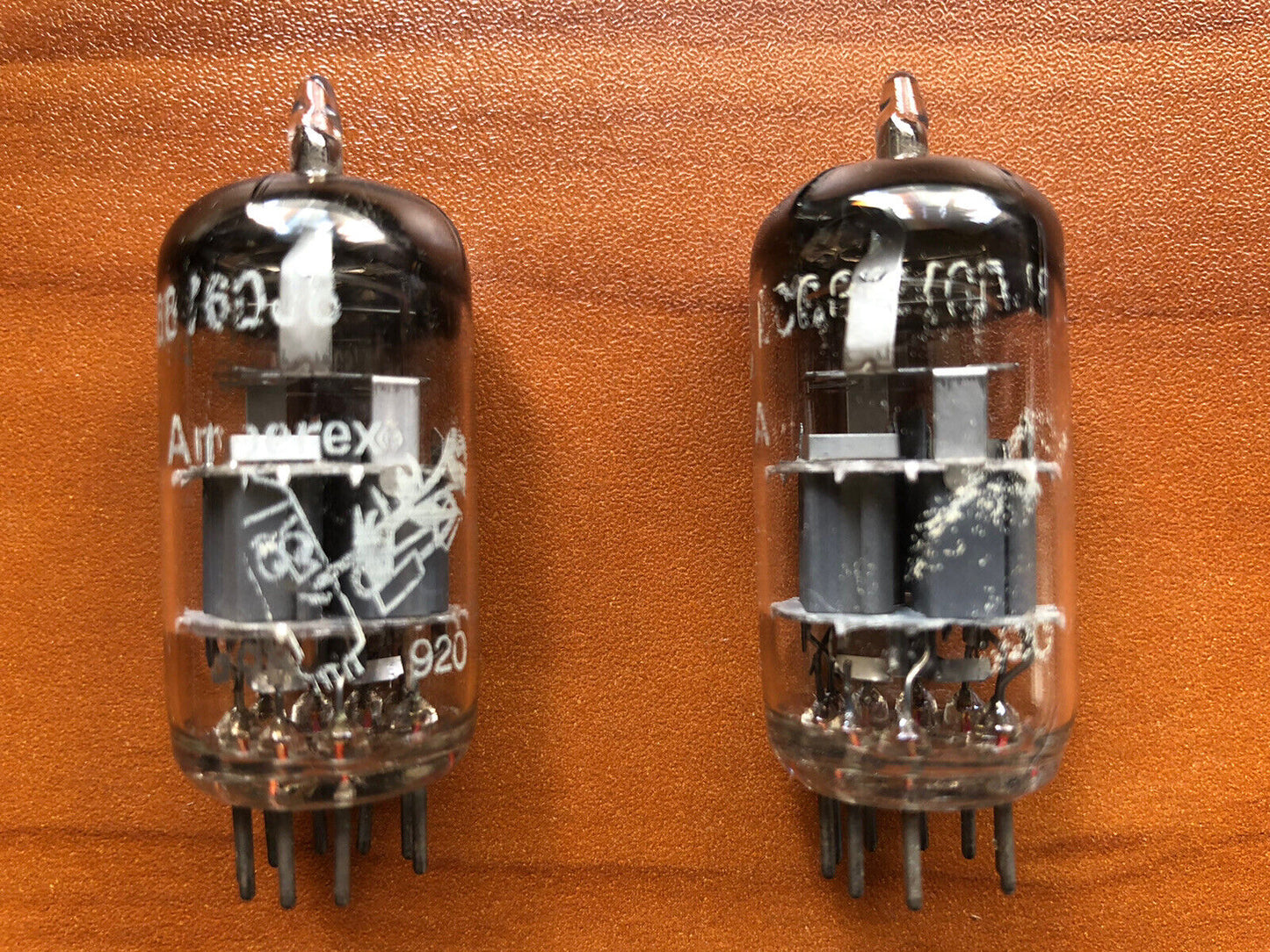 Amperex Bugle Boy 6DJ8 ECC88 D-getter Tubes Matched Pair - 1959 - Same code -NOS