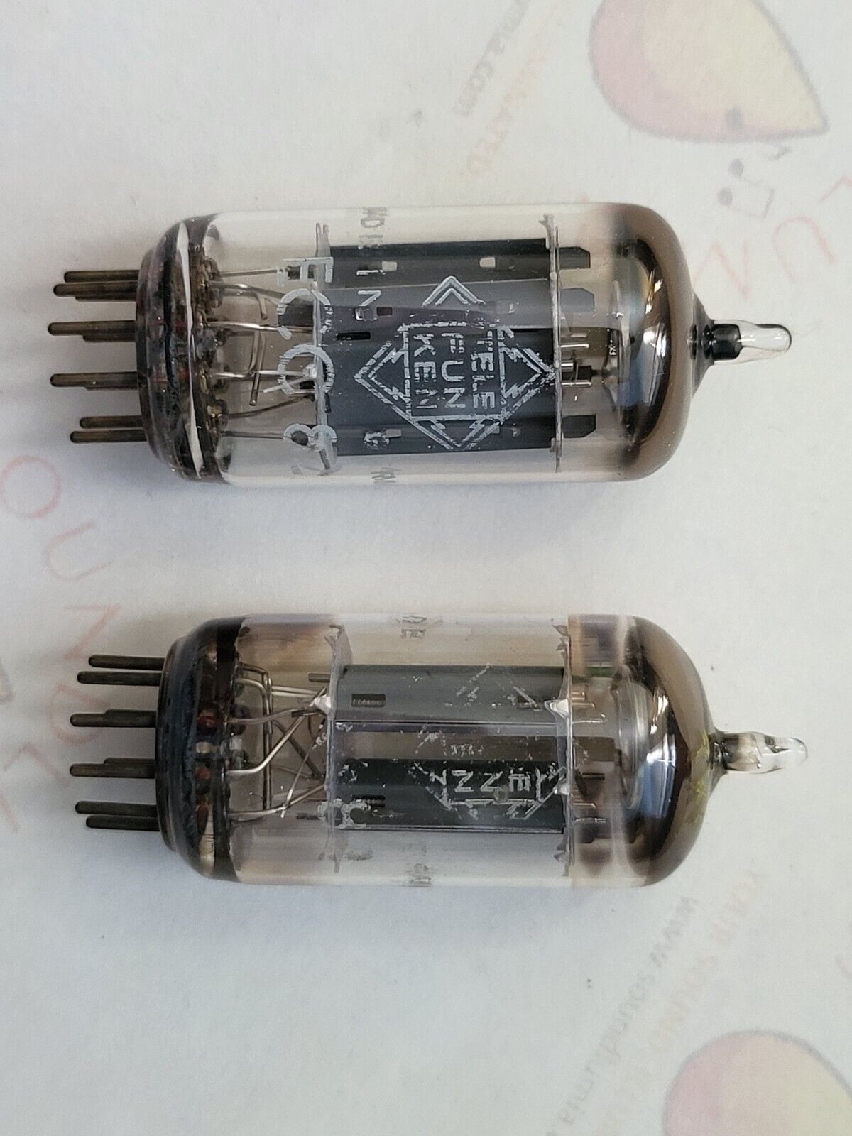 Telefunken ECC82 12AU7 Tubes Smooth Plates Matched Pair  - Berlin 1965/66 - NOS