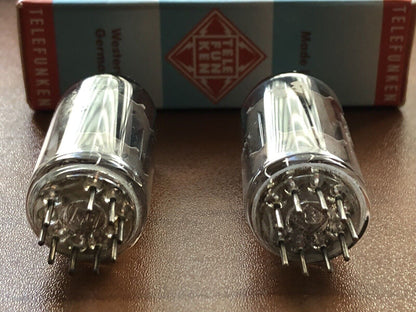 Telefunken ECC83 12AX7 Preamp Tubes Smooth Plate Matched Pair - Berlin 1956/57