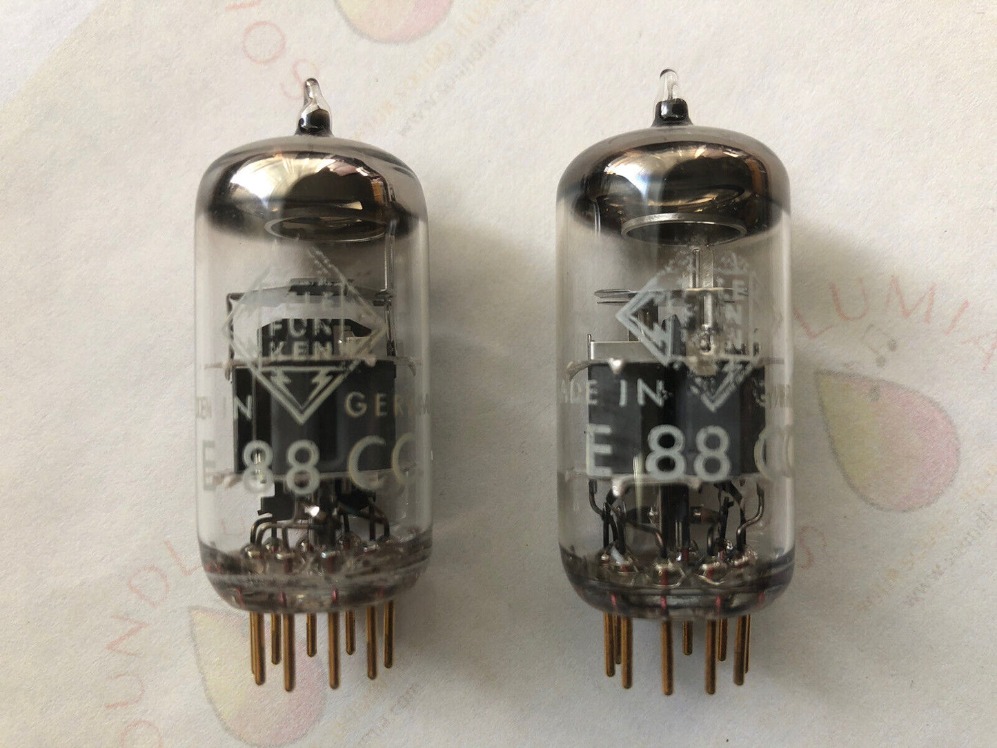 Telefunken E88CC 6922 Tubes Matched Pair - Ulm 1962/63 - Diamond Bottom - NOS