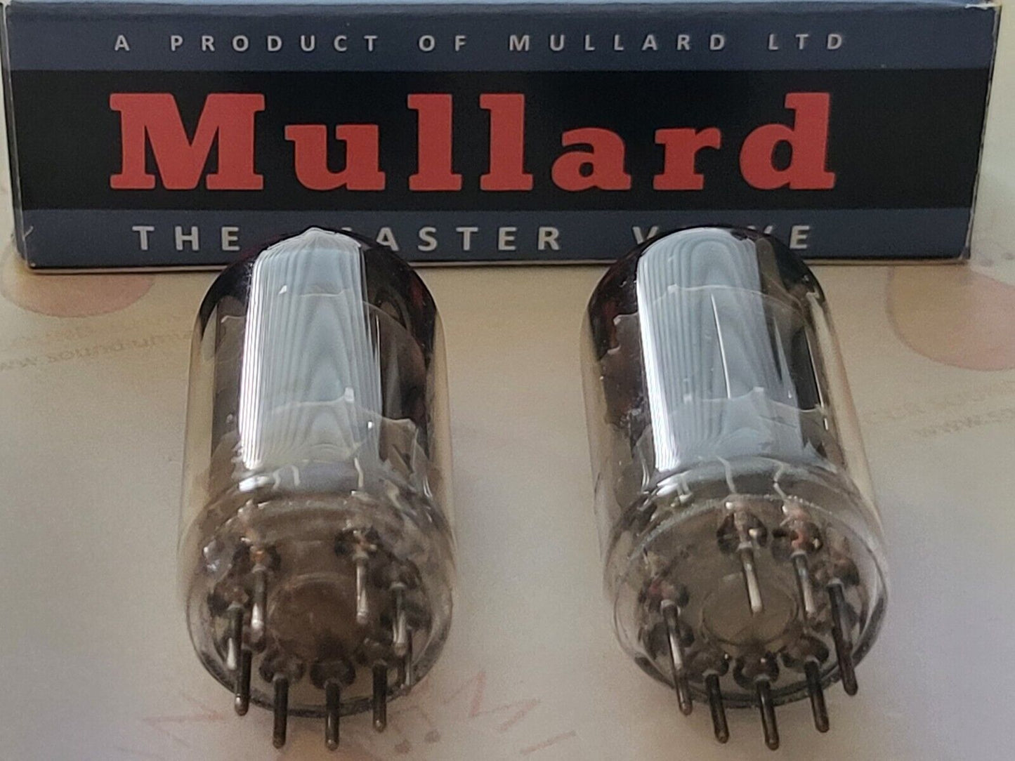 Mullard 12AU7 ECC82 Matched Pair w/ RARE 15mm Plates - Blackburn 1961 Gf1 - NOS