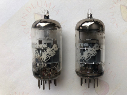 Amperex 6DJ8 ECC88 Bugle Boy Preamp Tubes Matched Pair - Holland 1962 - NOS