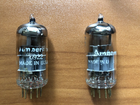 Amperex PQ 6922 E88CC Preamp Tubes Matched Pair - O-getter- USA 1963 7L4  -  NOS