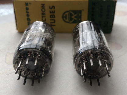 Amperex 6DJ8 ECC88 Bugle Boy Preamp Tubes Matched Pair - Holland 1962 - NOS