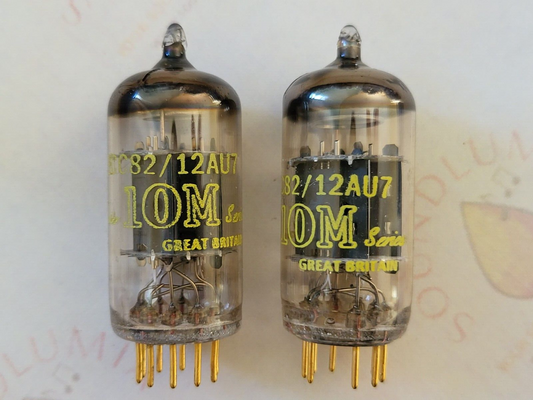 Mullard 12AU7 ECC82 Tubes Matched Pair - 10M Series - Blackburn 1962 - Strong