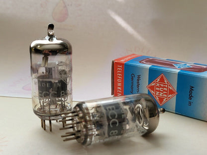 Telefunken ECC88 6DJ8 Tubes Matched Pair - Berlin 1969 - Same date code - NOS