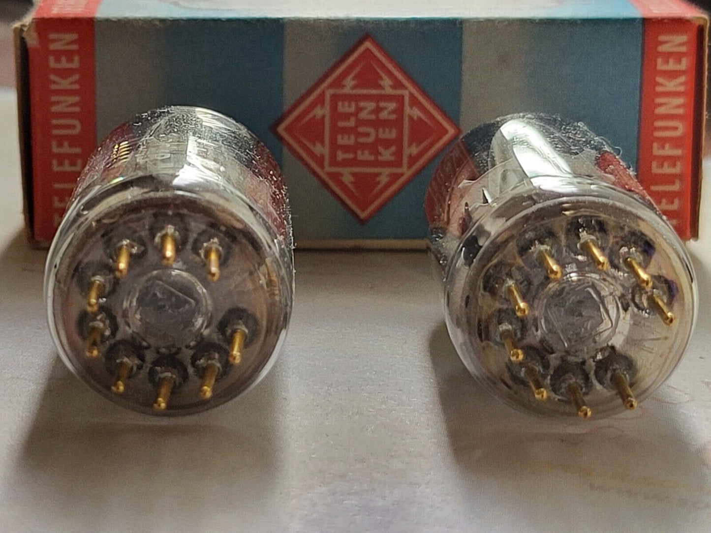 Telefunken E88CC 6922 Matched Pair - Ulm - Early 1960s - Diamond Bottom - NOS