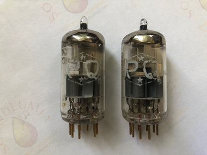 Amperex PQ 6922 E88CC Preamp Tubes Matched Pair - O-getter - USA 1962 7L6 - NOS