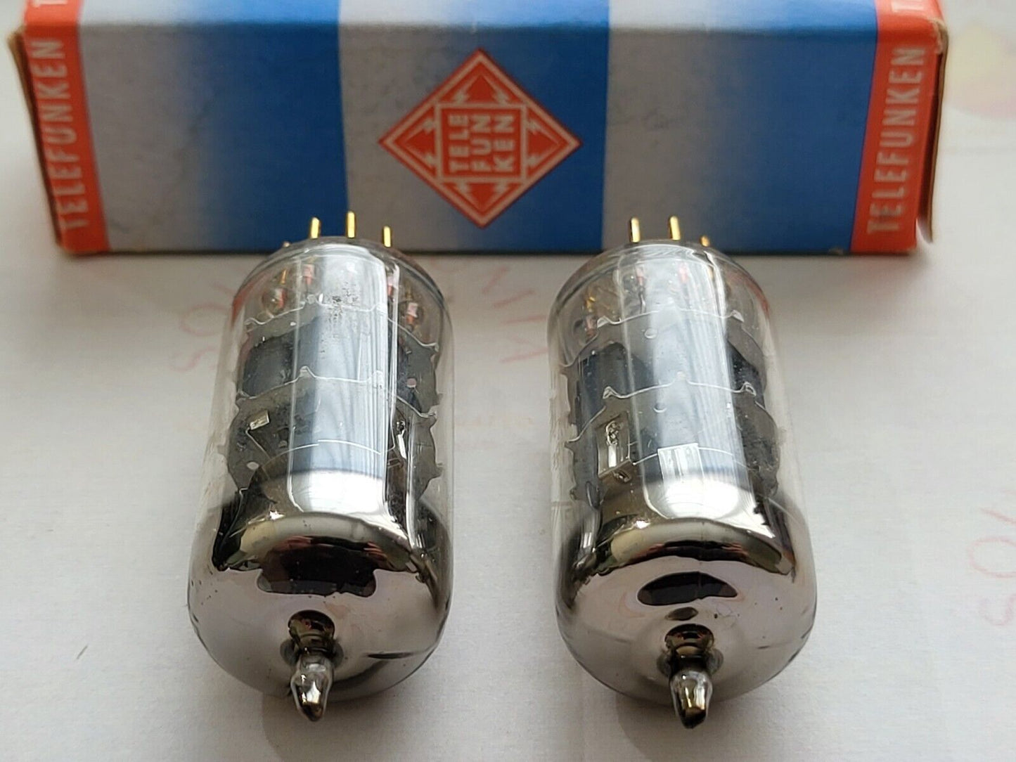 Telefunken E88CC Matched Pair in Original Boxes ◇ Base -Ulm 1969 Same Code - NOS