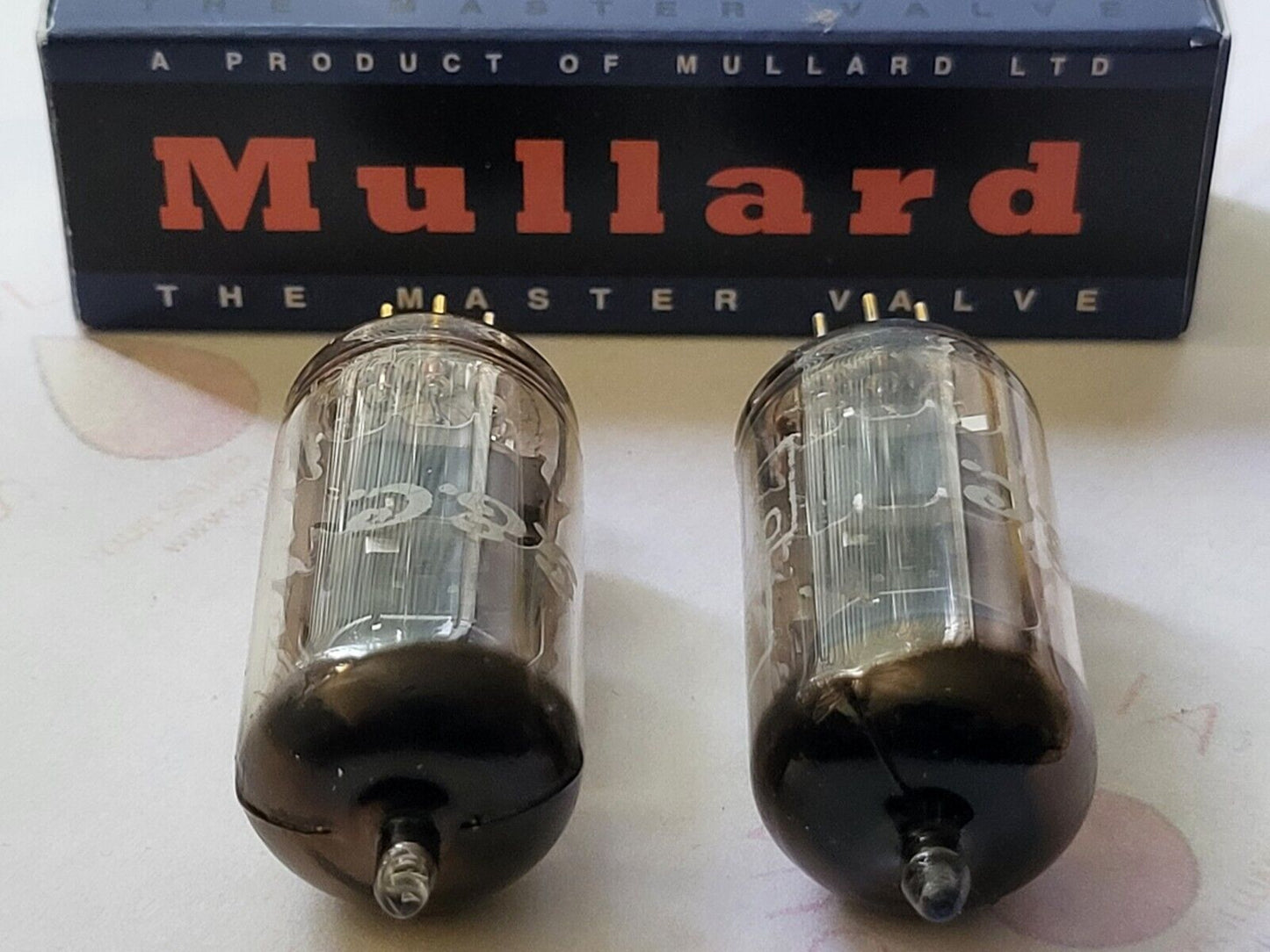 Mullard CV2492 = E88CC Matched Pair - Mitcham 1966/67 - RARE G.E.C. label - NOS