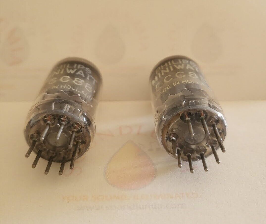 Philips ECC88 6DJ8 Preamp Tubes Matched Pair - Holland 1964 - Same cod –  Soundlumia