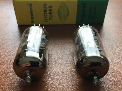 Amperex 6DJ8 ECC88 Bugle Boy Preamp Tubes Matched Pair - Holland 1965/66 - NOS