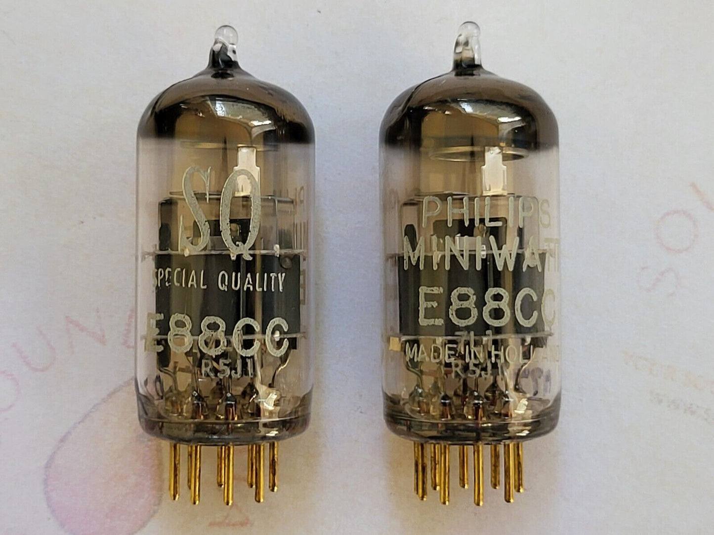 Mullard E88CC 6922 Matched Pair - Mitcham 1965 7L1 R5J1 - RARE SQ Label - NOS