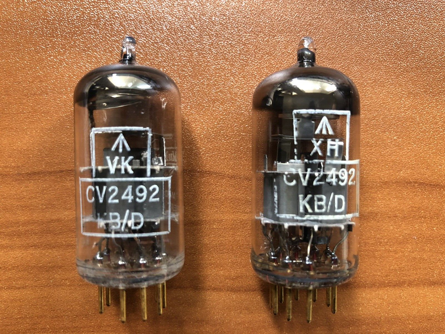 Mullard CV2492 E88CC Preamp Tubes Matched Pair w/ Blue Tip - Mitcham 1960s - NOS