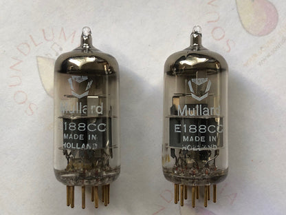 Mullard E188CC 7308 Preamp Tubes Matched Pair - Holland 1964 - Same code - NOS