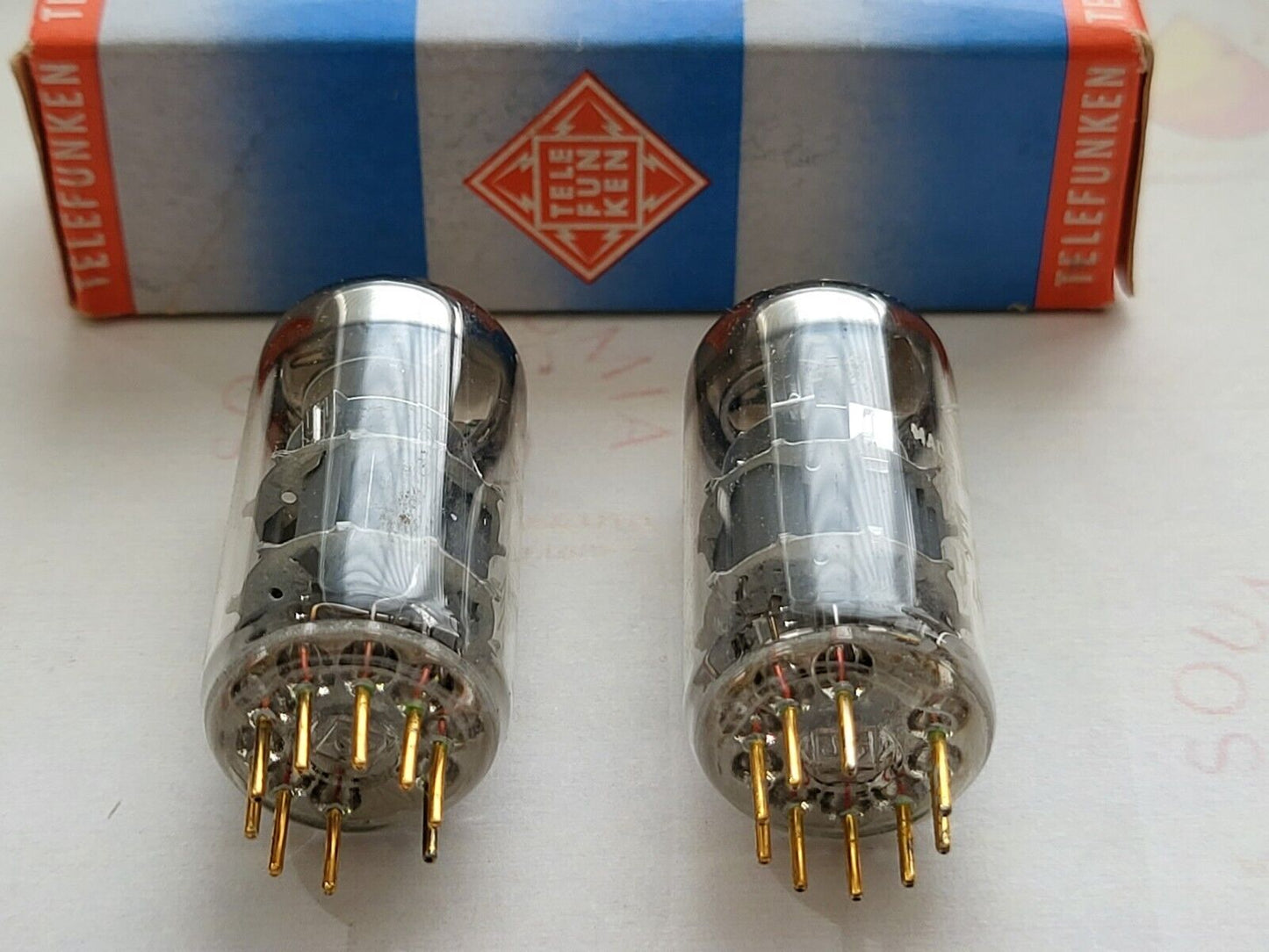 Telefunken E88CC Matched Pair in Original Boxes ◇ Base -Ulm 1969 Same Code - NOS