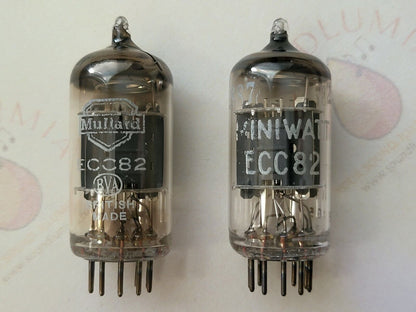 Mullard 12AU7 ECC82 Matched Pair w/ RARE 15mm Plates - Blackburn 1961 Gf1 - NOS