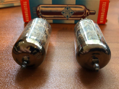 Telefunken E88CC 6922 Preamp Tubes Matched Pair - Ulm 1966 - Diamond Bottom -NOS