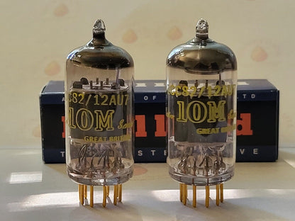 Mullard 12AU7 ECC82 Matched Pair - 10M Series - Blackburn 1962 - Same code - NOS