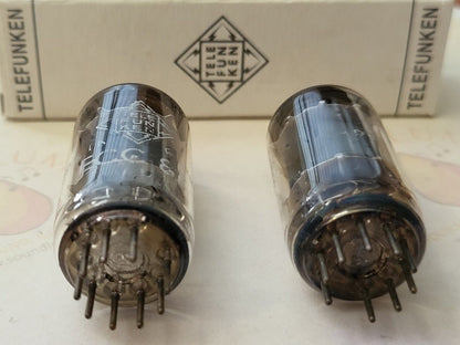 Telefunken ECC82 12AU7 Tubes Smooth Plates Matched Pair  - Berlin 1965/66 - NOS