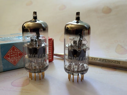 Telefunken CV2493 = E88CC/01 Matched Pair Orig. Box - Ulm 1967 - Same code - NOS