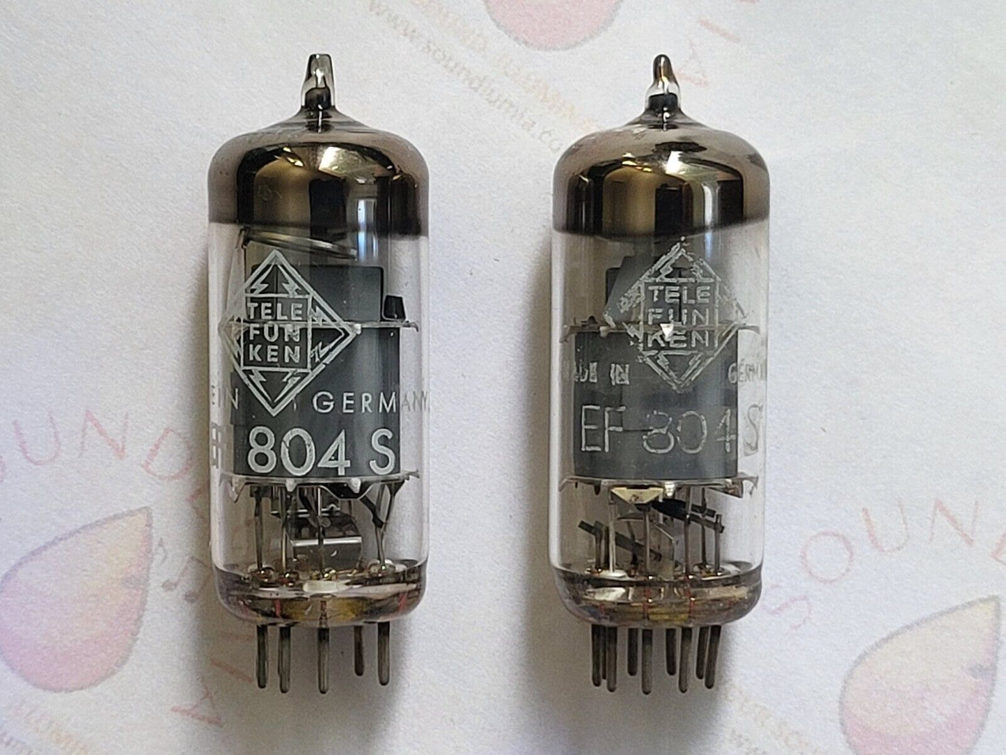 Telefunken EF804S Matched Pair w/ Orig. Box Diamond Bottom - Ulm 1963 - Near NOS