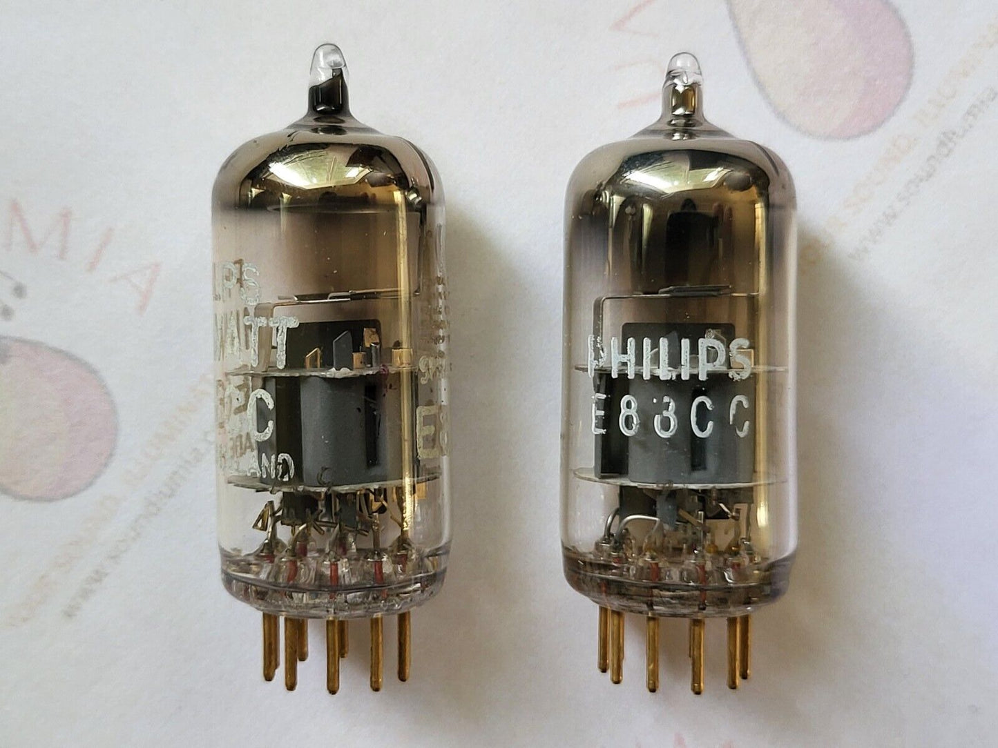 Philips Miniwatt SQ E88CC = 6922 Preamp Tubes Matched Pair - Holland 1964  - NOS