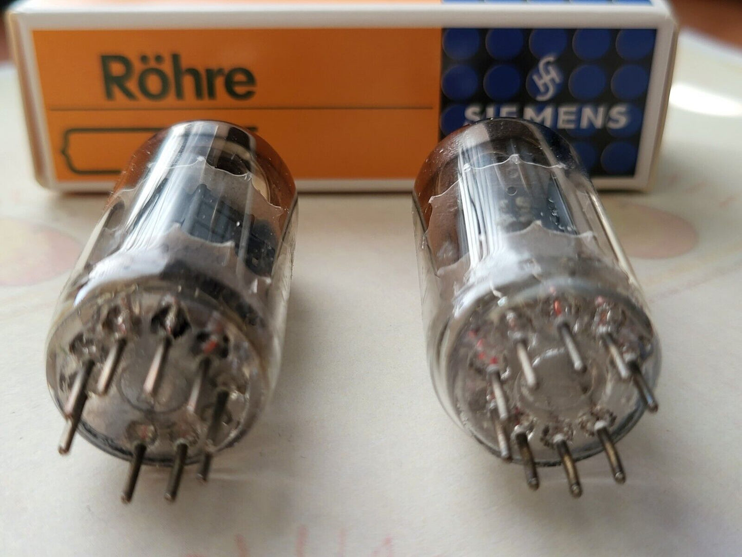 Siemens ECC83 12AX7 Matched Pair - Munich 1962 - Valvo Labeled - Same code - NOS