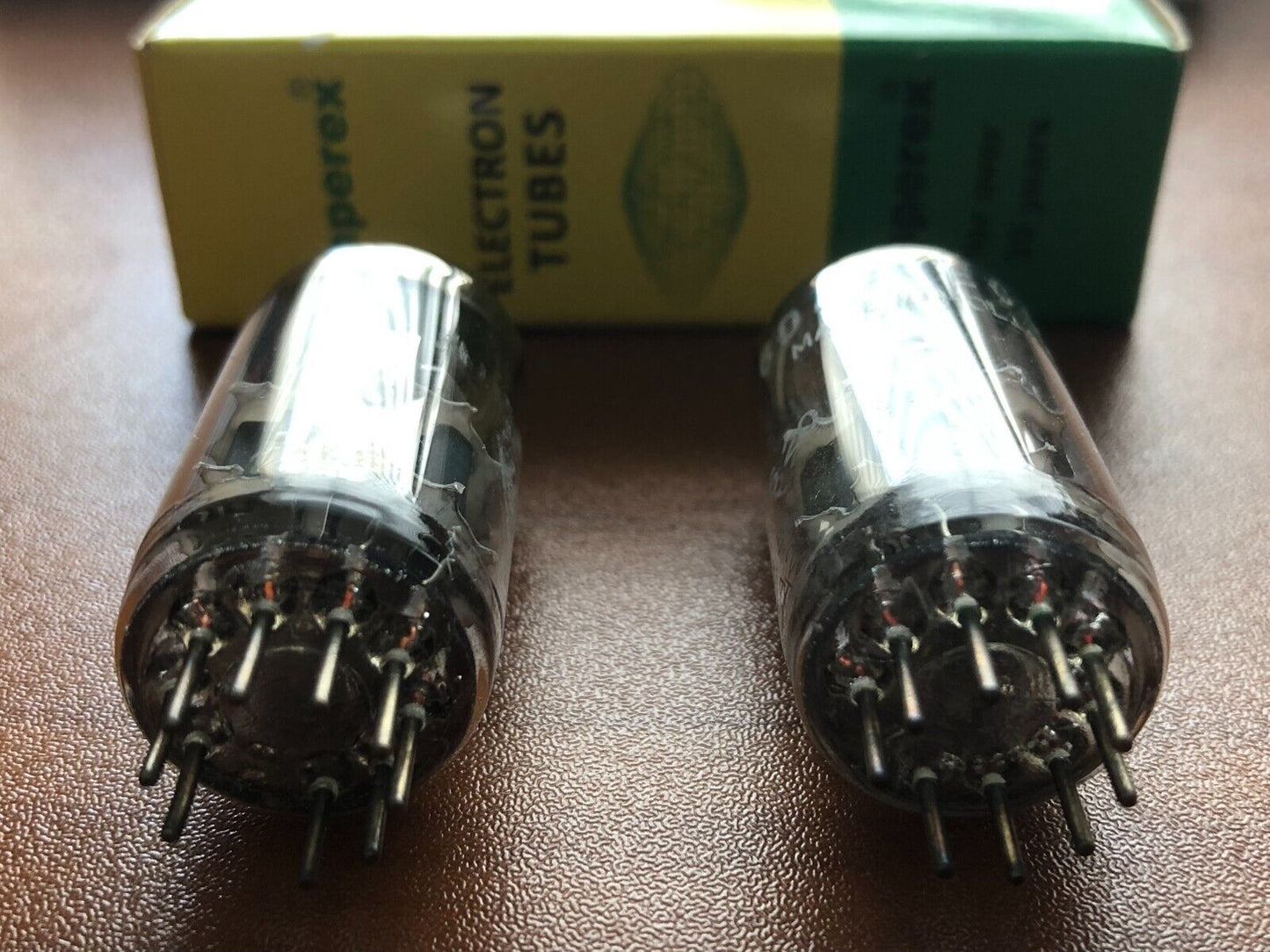 Amperex 6DJ8 ECC88 Bugle Boy Preamp Tubes Matched Pair - Holland 1965/66 - NOS