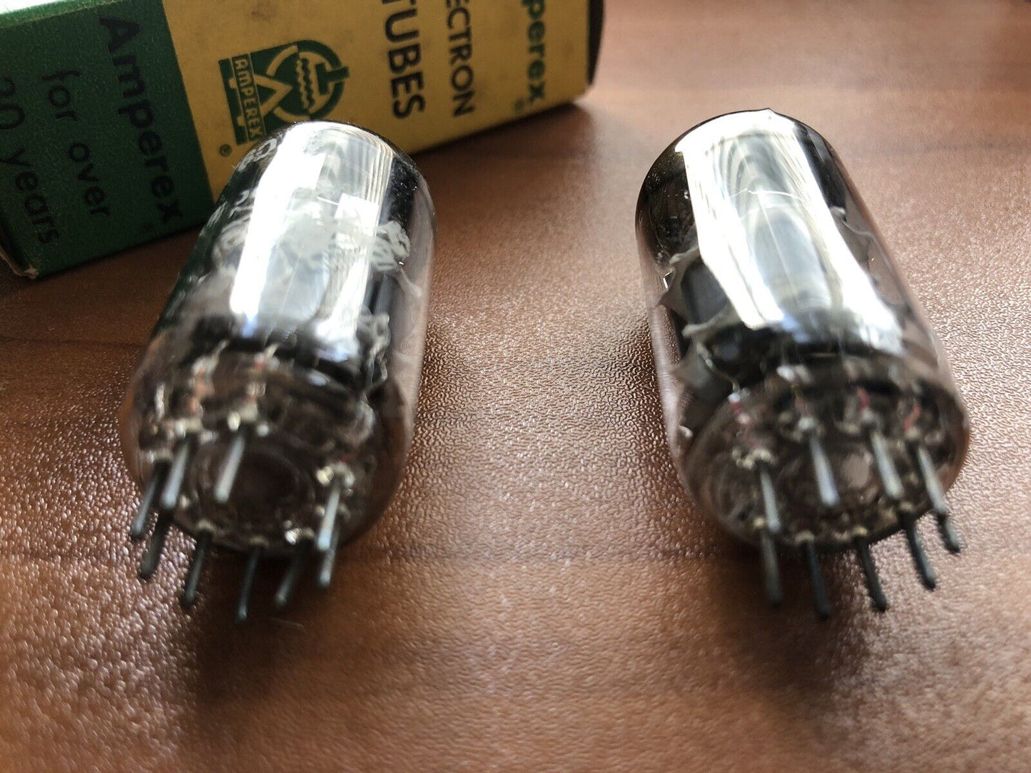 Amperex Bugle Boy 6DJ8 ECC88 D-getter Tubes Matched Pair - 1959 - Same code -NOS