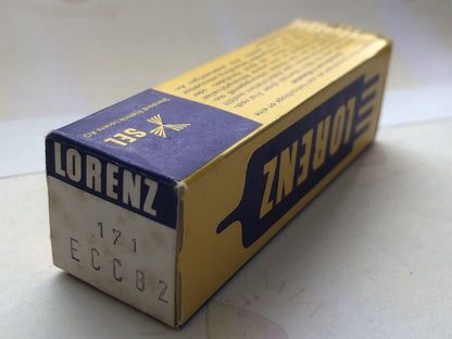 Lorenz ECC82 12AU7 Audio Tube Original Packaging -  Germany 1960s - Strong NOS