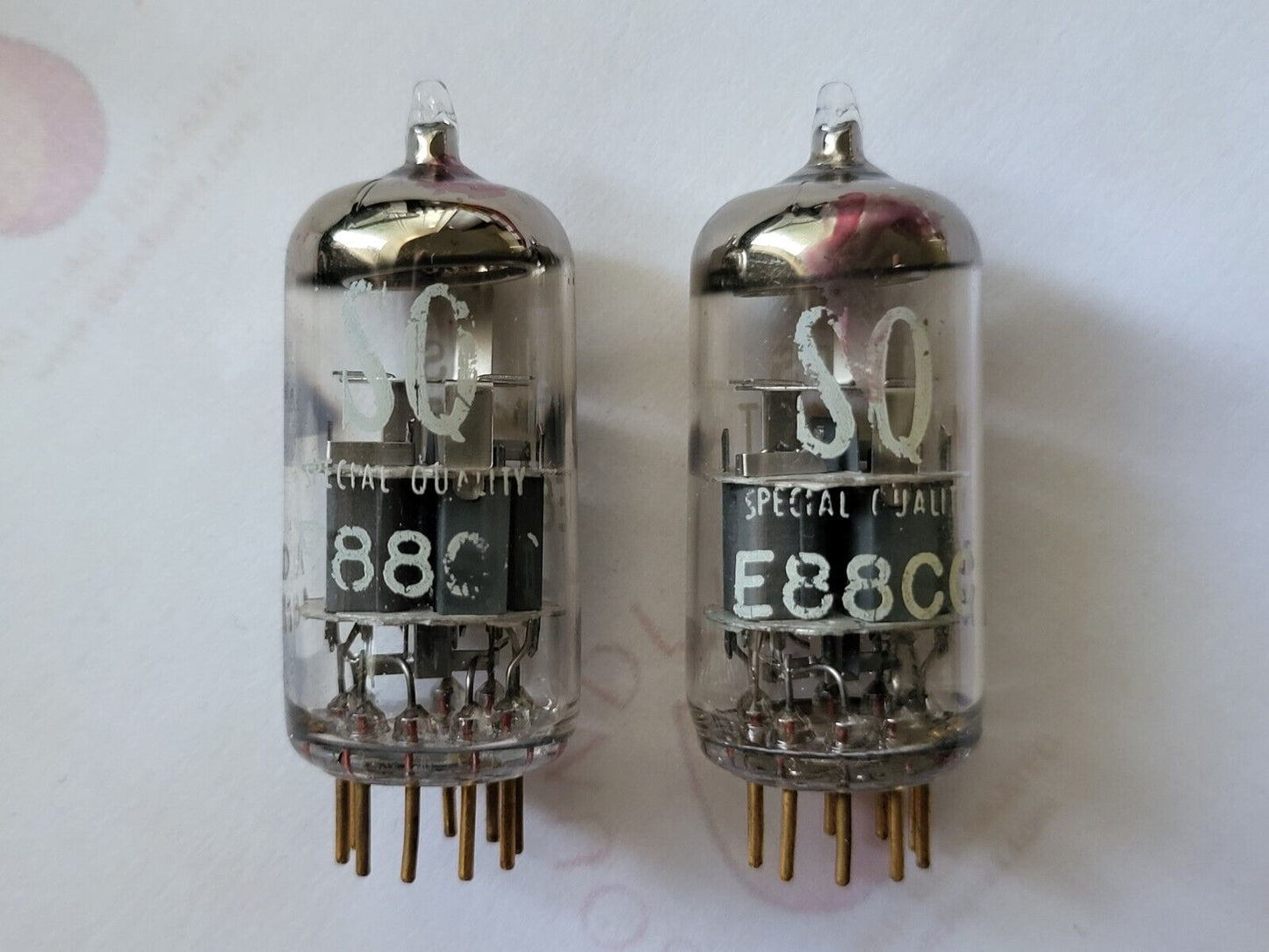 Philips Miniwatt SQ E88CC 6922 Preamp Tubes Matched Pair - Holland 1966 - NOS