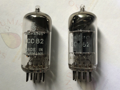 Valvo ECC82 12AU7 Tubes Matched Pair 45° Getter Siemens Label Hamburg 1961 - NOS