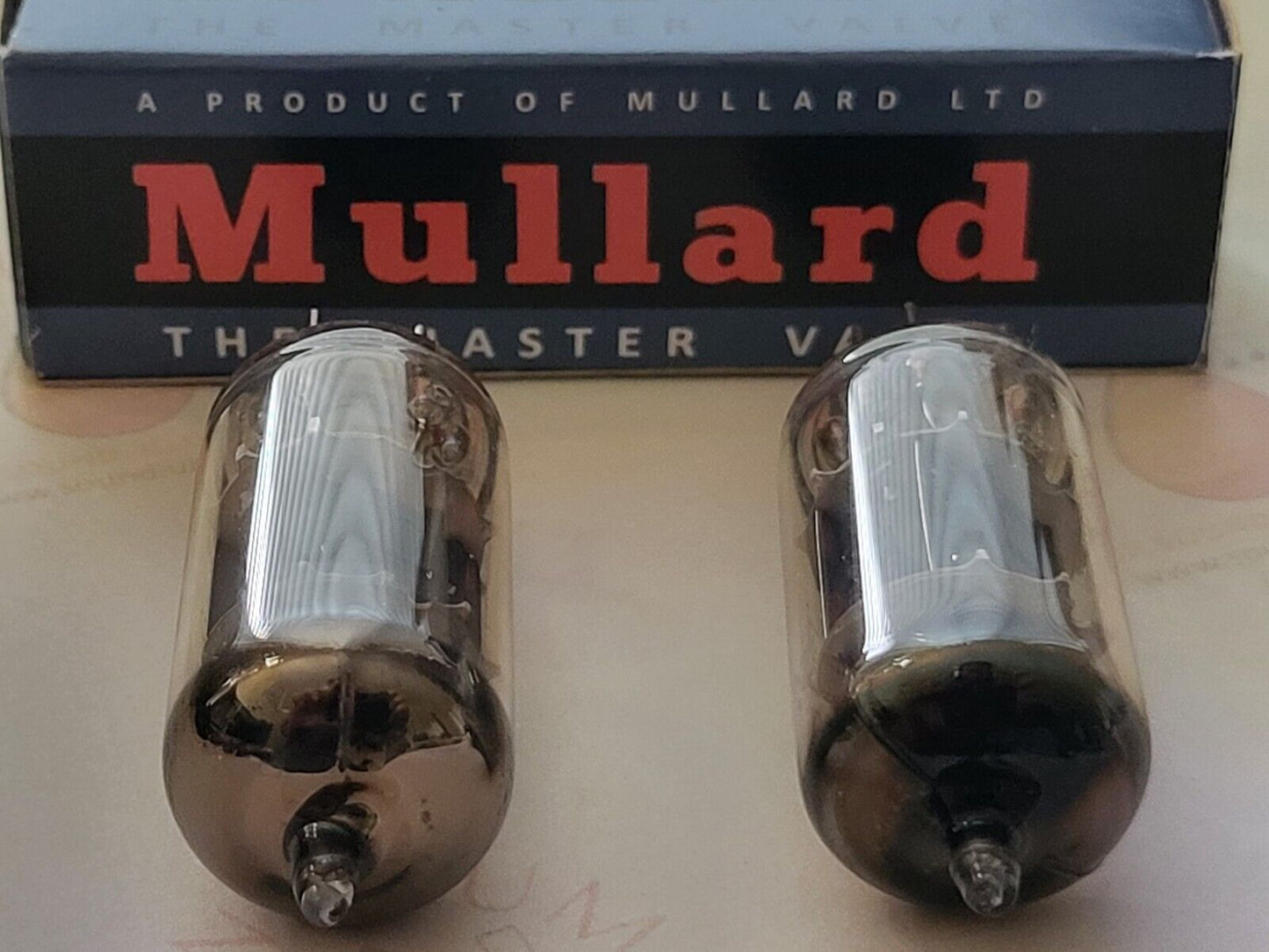 Mullard 12AU7 ECC82 Matched Pair w/ RARE 15mm Plates - Blackburn 1961 Gf1 - NOS