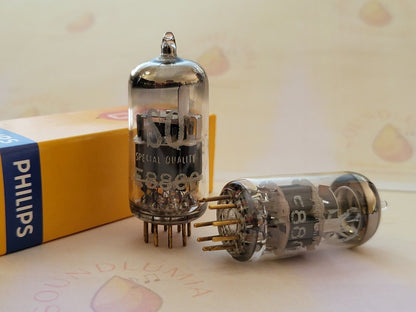 Philips Miniwatt SQ E88CC = 6922 Preamp Tubes Matched Pair - Holland 1966  - NOS