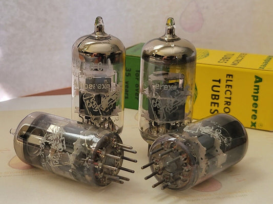 Amperex 6DJ8 ECC88 Bugle Boy Preamp Tubes Matched Quad - Holland 1964 - NOS