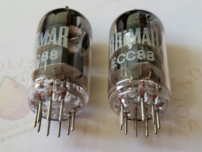 Brimar ECC88 6DJ8 6922 E88CC Preamp Tubes Matched Pair - Foreign BVA 1960s - NOS